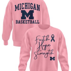 Michigan Men Basketball Faith Hope Strength Shirt 2026 4 michigan men basketball faith hope strength shirt 20261