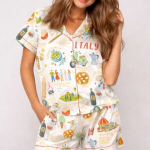 2026 italian vacation silky satin pajama set for women1