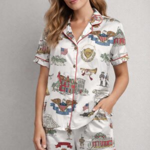 2026 usa 250th silky satin pajama set for women