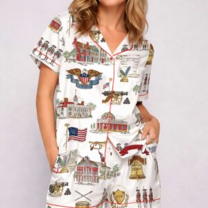 2026 usa 250th silky satin pajama set for women1