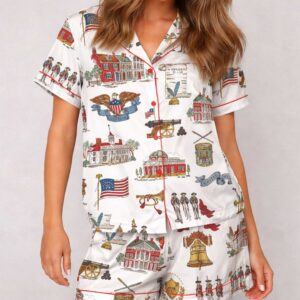 2026 usa 250th silky satin pajama set for women2