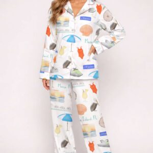 marco island watercolor silky satin pajama set for women1