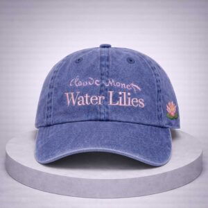claude monet water lilies embroidery hat