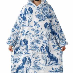 cavalier king charles spaniel hooded blanket1