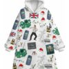 christmas love actually silky satin hoodie blanket