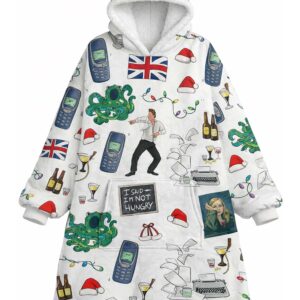 christmas love actually silky satin hoodie blanket