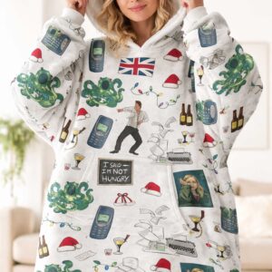 christmas love actually silky satin hoodie blanket1