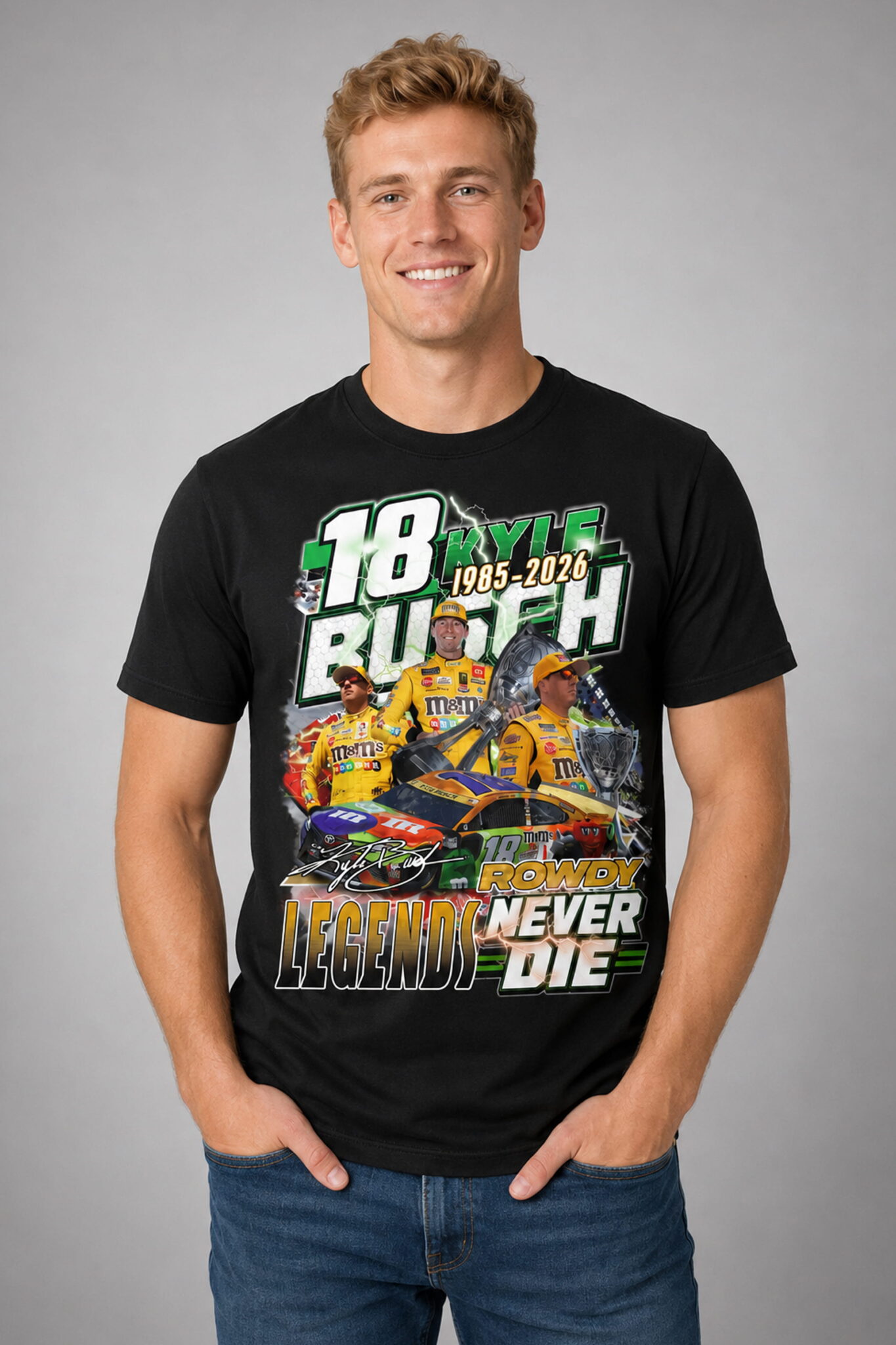 18 kyle busch rowdy legends never die 1985 2026 shirt2