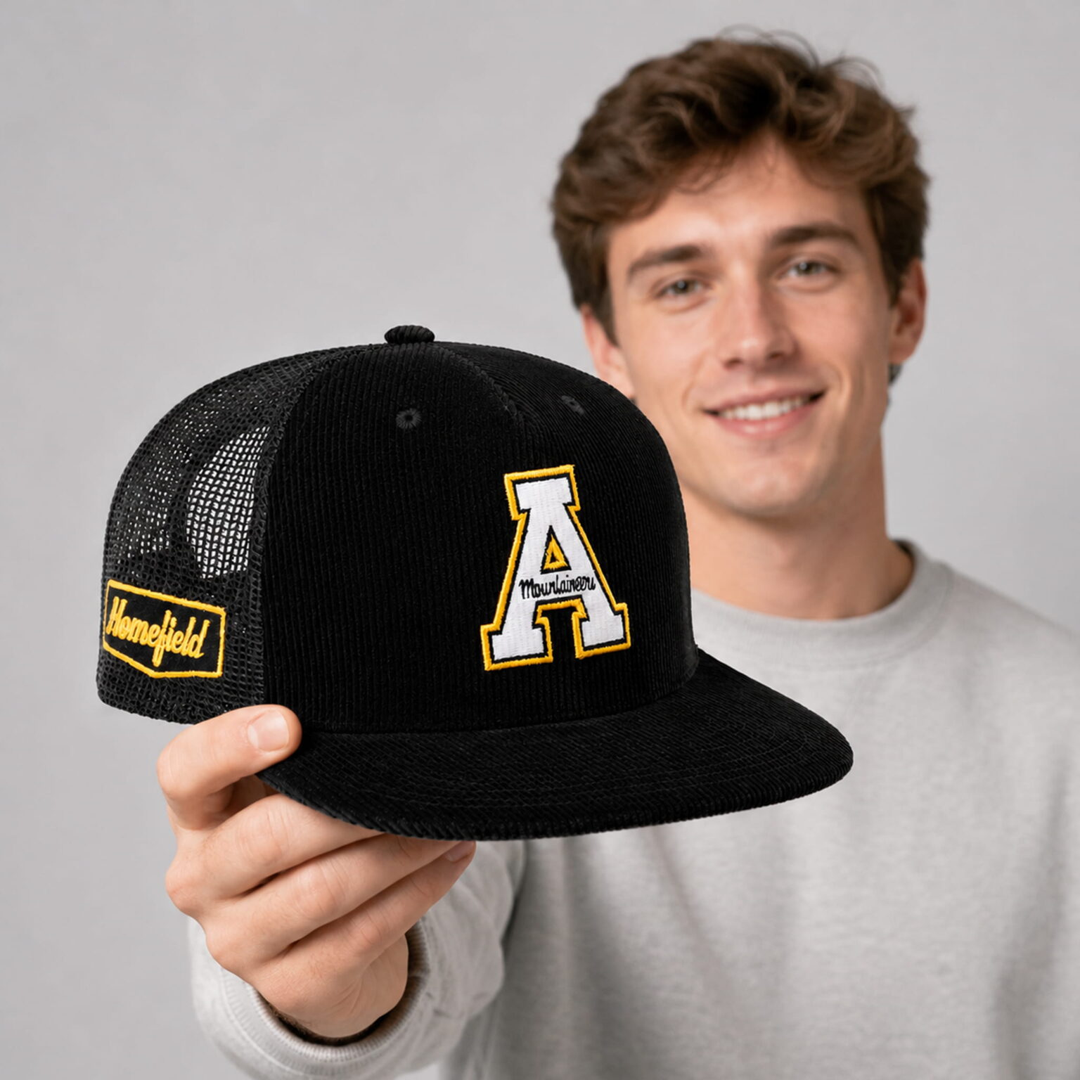 2026 app state mountaineers corduroy trucker hat2