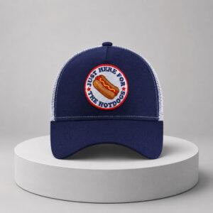 usa 250th just here for the hot dogs trucker hat1