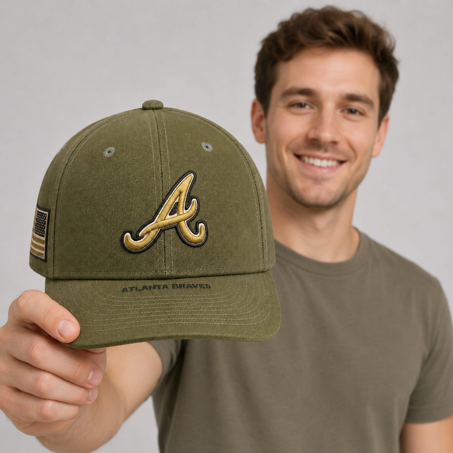braves armed forces day 2026 green hat2