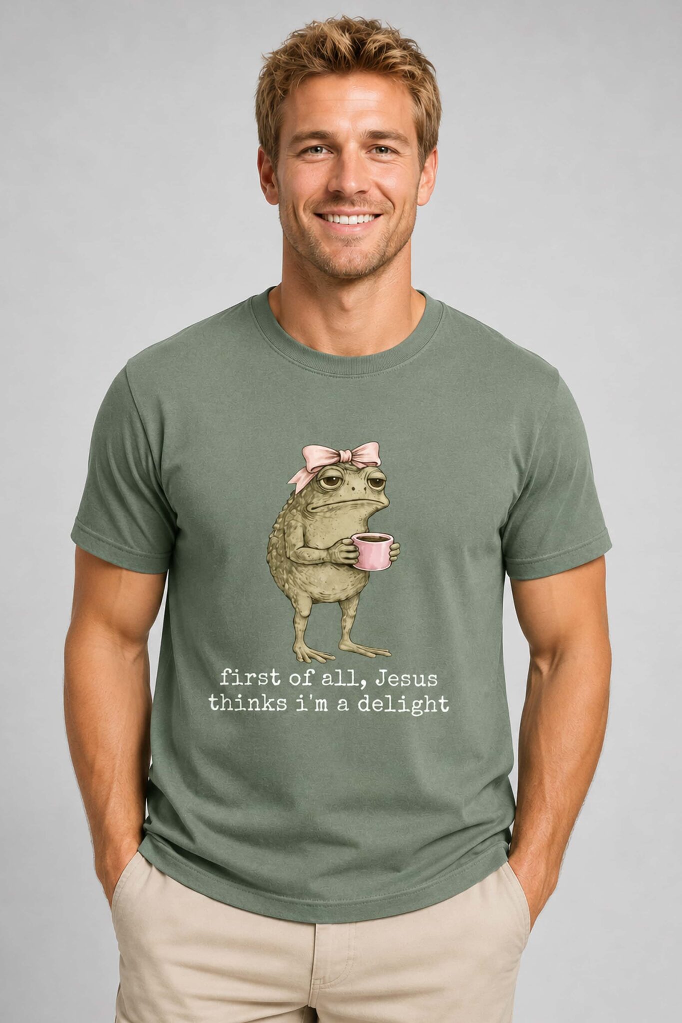 christian frog first of all jesus thinks im a delight shirt2