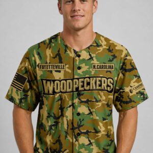 fayetteville woodpeckers military appreciation 2026 night jersey3
