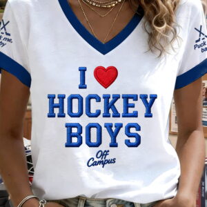 i love hockey boys off campus puck me baby shirt