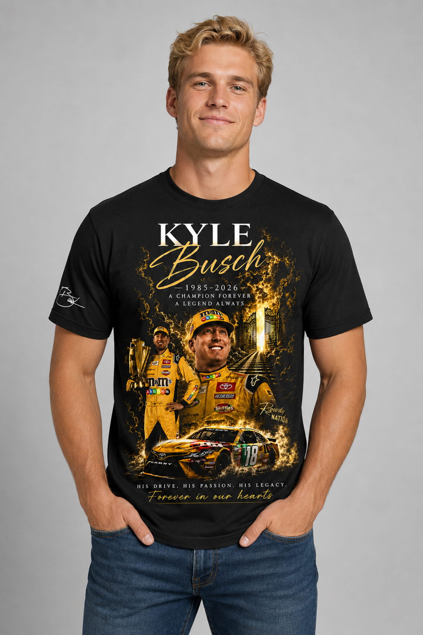in memory of kyle busch forever rowdy legends never lift shirt2