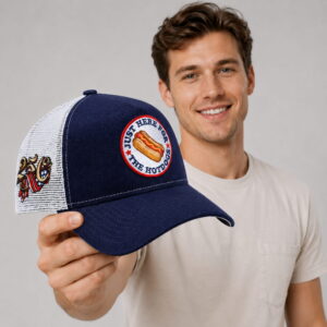 usa 250th just here for the hot dogs trucker hat3
