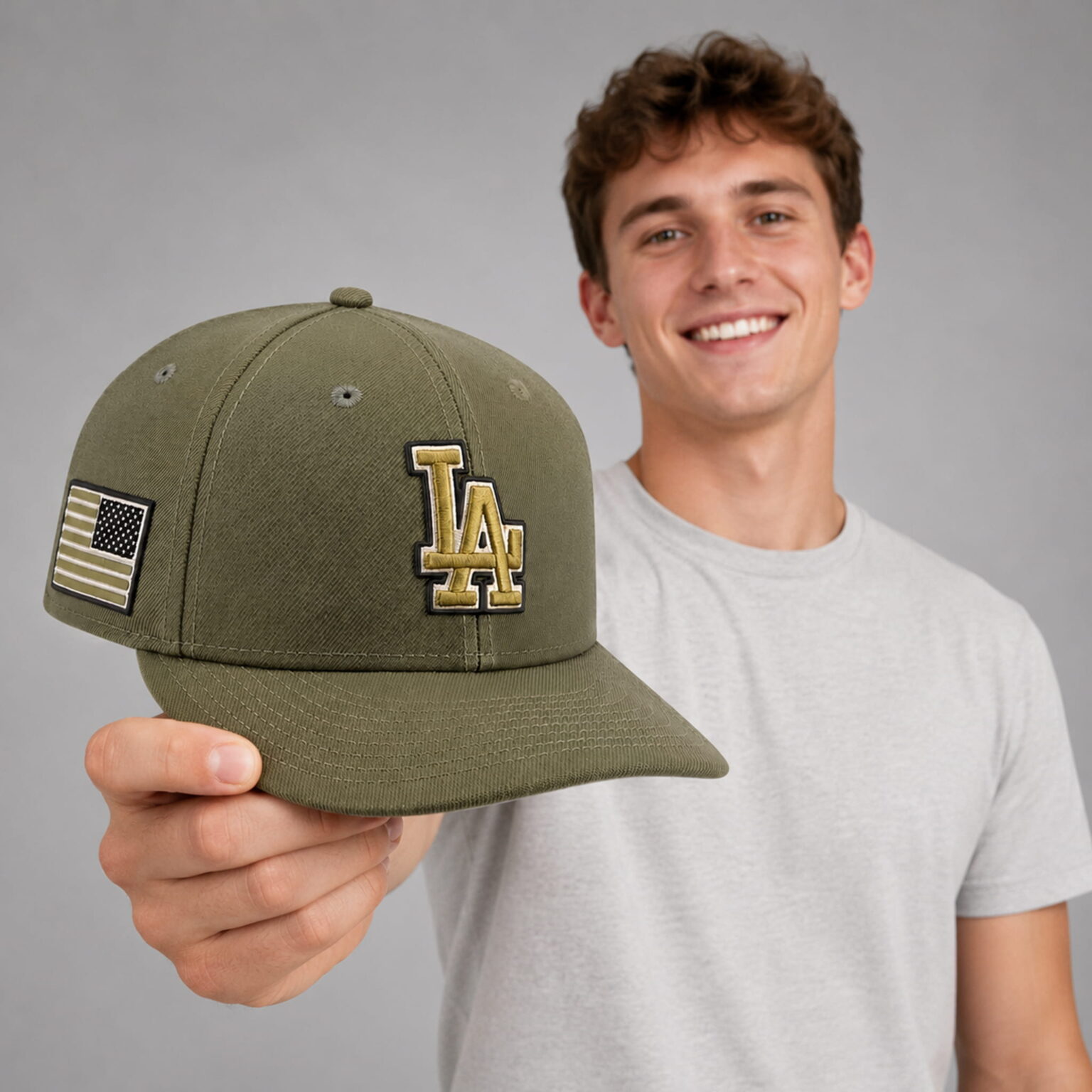 la dodgers armed forces day 2026 green hat2