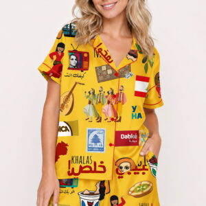 lebanese satin pajama set for women