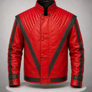 michael jackson red halloween leather jacket