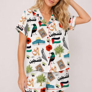 palestine satin pajama set for women