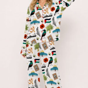 palestine satin pajama set for women2