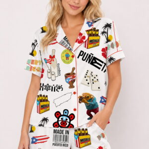 puerto rico satin pajama set for women