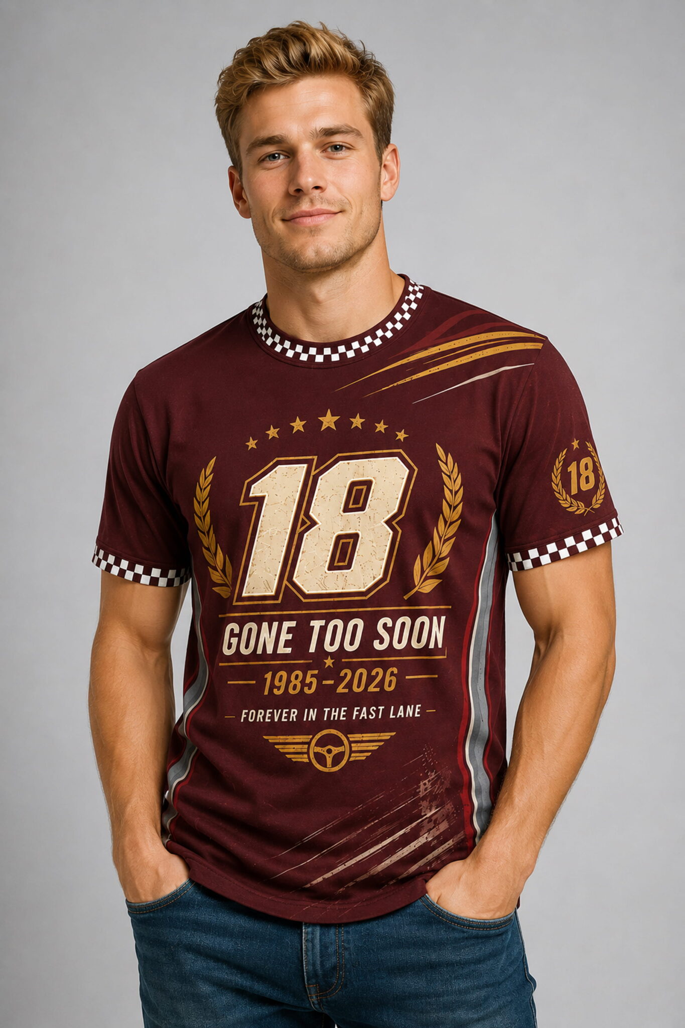 retro kyle busch 18 gone too soon shirt2