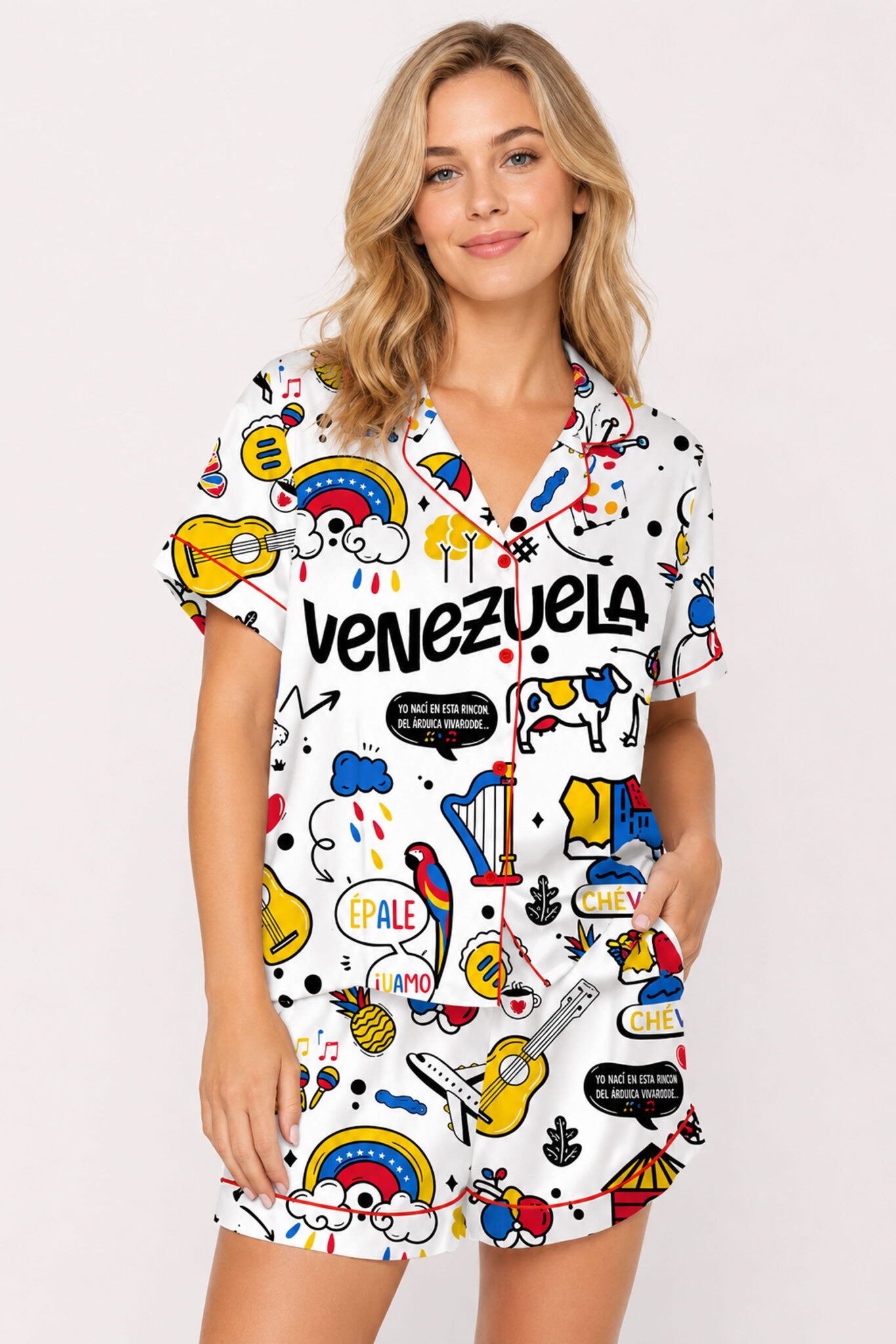 venezuela satin pajama set for women