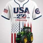 2026 USA 250 Anniversary Green Tractor Baseball Jersey