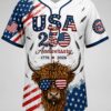 2026 usa 250th anniversary highland cow baseball jersey