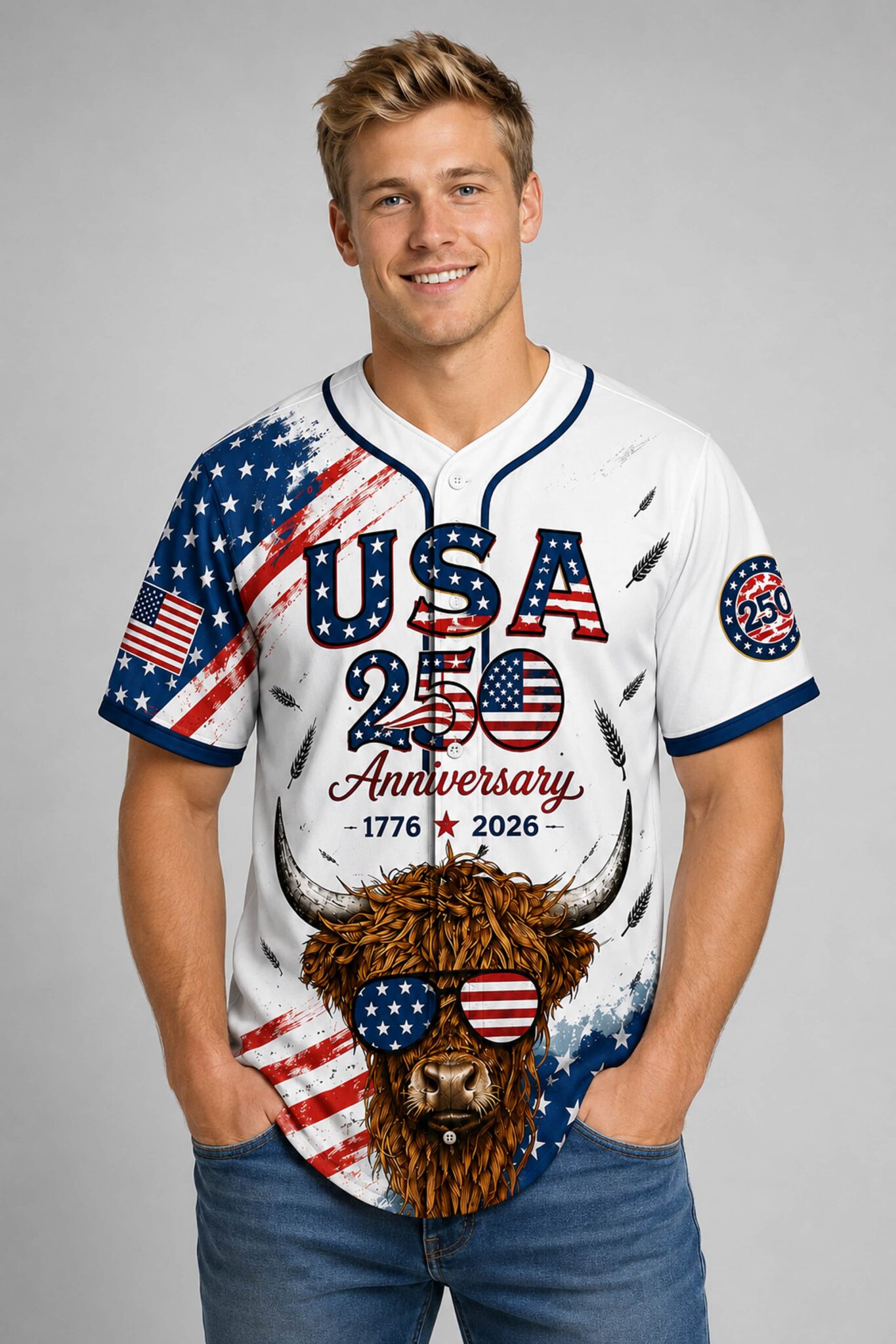 2026 usa 250th anniversary highland cow baseball jersey2