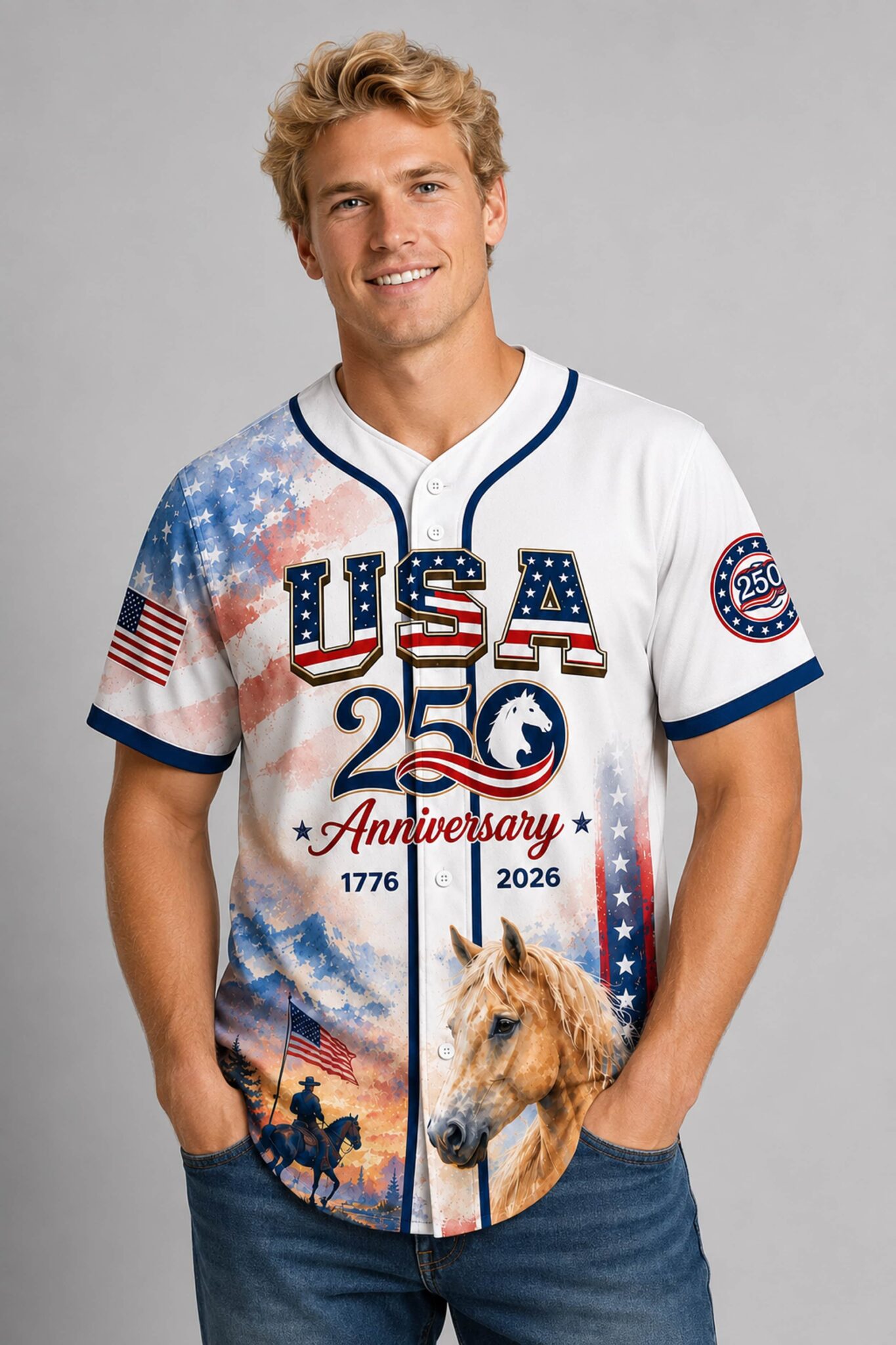 2026 usa 250th anniversary horse baseball jersey2