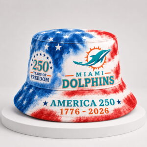 dolphins 250th anniversary years of freedom bucket hat