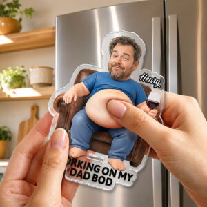 custom photo dad bod belly squishy acrylic fridge magnet1
