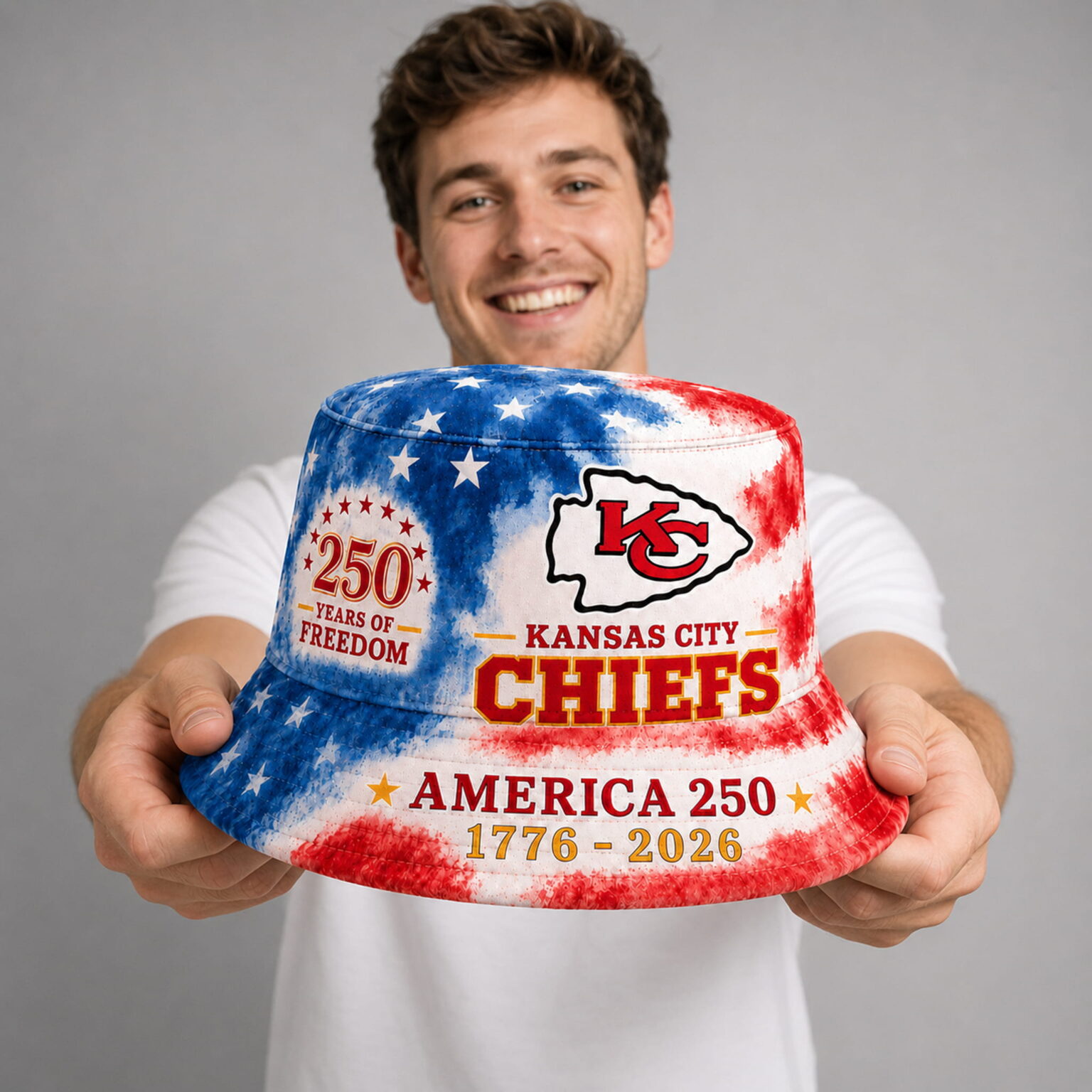 chiefs 250th anniversary years of freedom bucket hat1