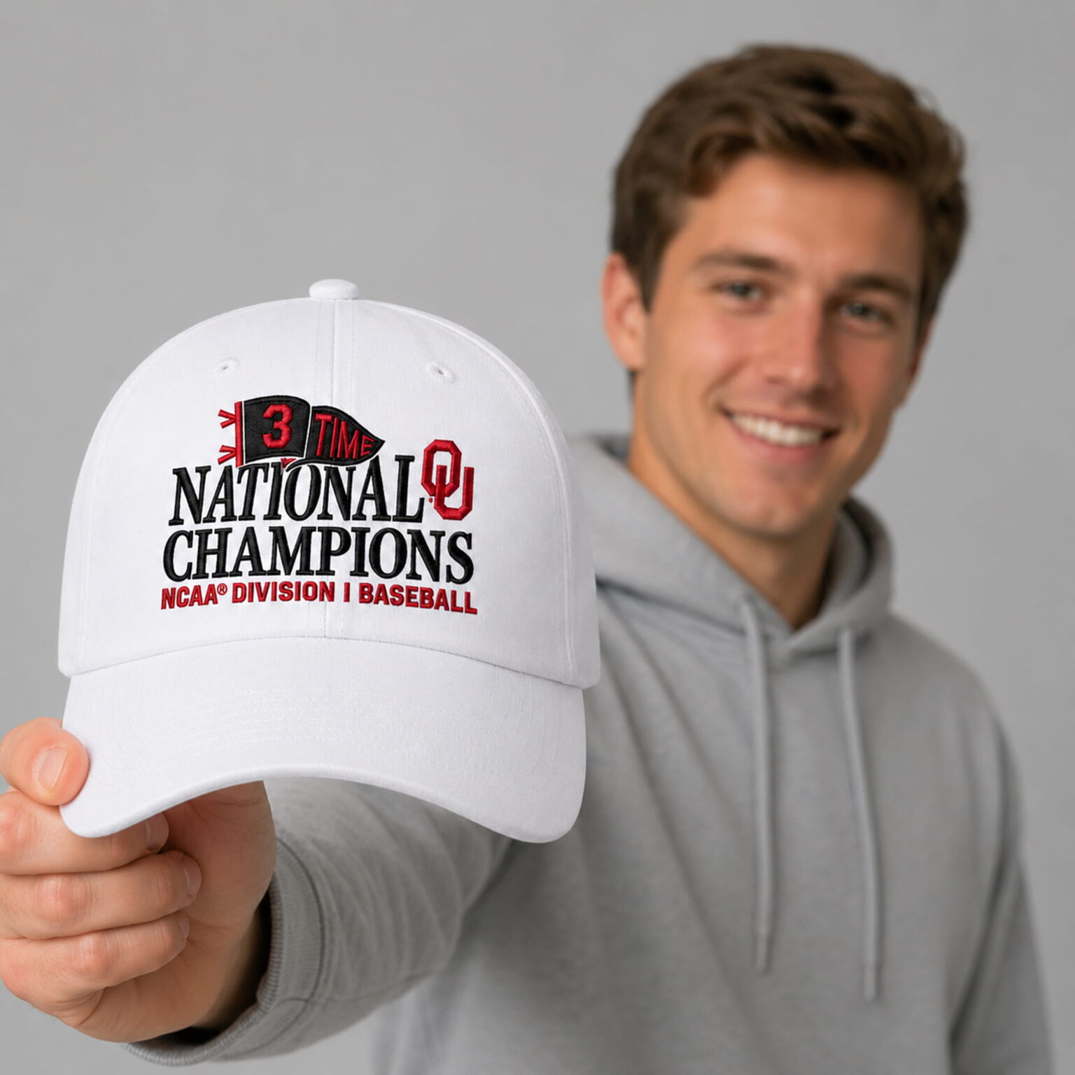 oklahoma sooners 3 time national champions baseball hat2