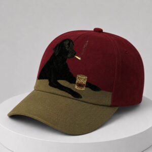 tokyover smoking cool black dog with cigarette and whiskey hat1