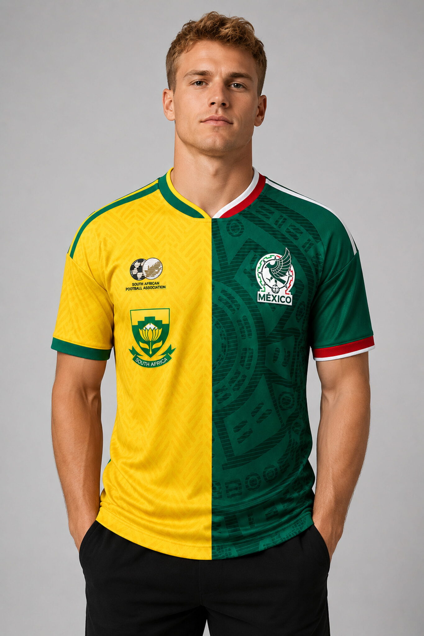 south africa x mexico world cup 2026 split jersey1