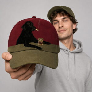 tokyover smoking cool black dog with cigarette and whiskey hat2