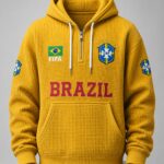 World Cup 2026 Brazil Waffle Quarter Zip Hoodie