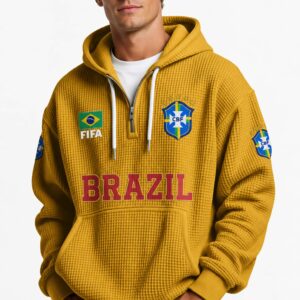 world cup 2026 brazil waffle quarter zip hoodie1