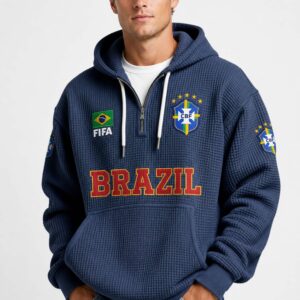world cup 2026 brazil waffle quarter zip hoodie2