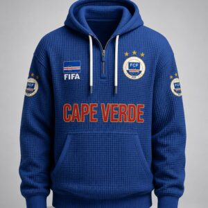 world cup 2026 cape verde waffle quarter zip hoodie