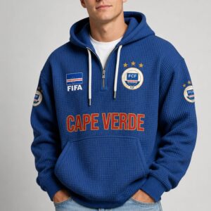world cup 2026 cape verde waffle quarter zip hoodie1