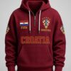 world cup 2026 croatia waffle quarter zip hoodie