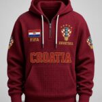 World Cup 2026 Croatia Waffle Quarter Zip Hoodie