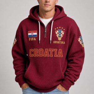 world cup 2026 croatia waffle quarter zip hoodie1