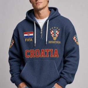 world cup 2026 croatia waffle quarter zip hoodie2