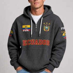 world cup 2026 ecuador waffle quarter zip hoodie2