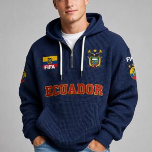 world cup 2026 ecuador waffle quarter zip hoodie3
